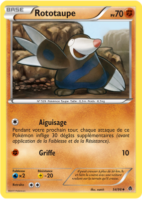 Carte Pokémon Rototaupe 54/98 Peu commune Pouvoirs Émergents