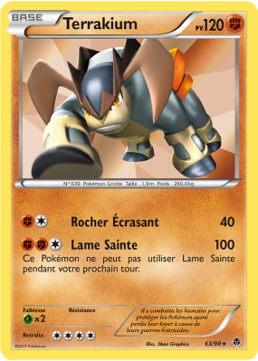 Carte Pokémon Terrakium 63/98 Holographique Pouvoirs Émergents
