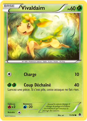 Carte Pokémon Vivaldaim 15/98 Commune Pouvoirs Émergents