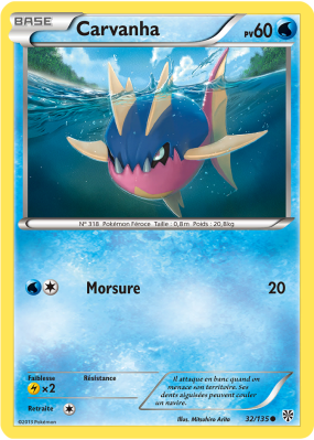 Carte Pokémon Carvanha 32/135 Commune Tempête Plasma
