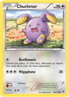 Carte Pokémon Chuchmur 105/135 Commune Tempête Plasma