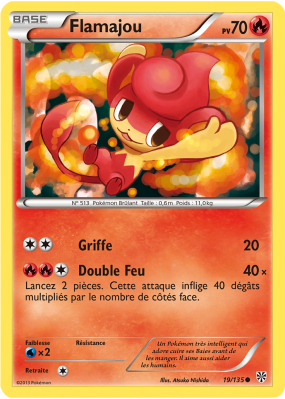 Carte Pokémon Flamajou 19/135 Commune Tempête Plasma