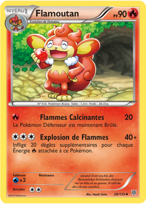 Carte Pokémon Flamoutan 20/135 Peu commune Tempête Plasma