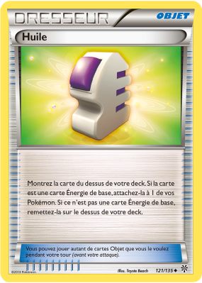 Carte Pokémon Huile 121/135 Peu commune Tempête Plasma