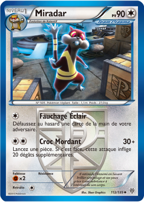Carte Pokémon Miradar 112/135 Peu commune Tempête Plasma