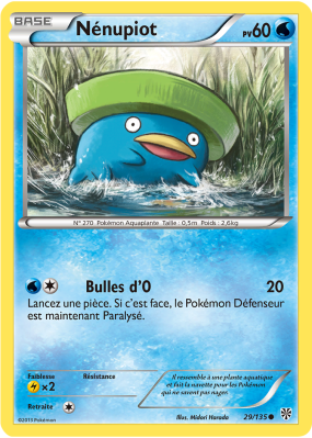 Carte Pokémon Nénupiot 29/135 Commune Tempête Plasma