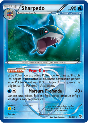 Carte Pokémon Sharpedo 33/135 Rare Tempête Plasma