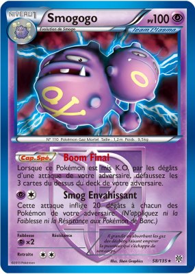 Carte Pokémon Smogogo 58/135 Holographique Tempête Plasma