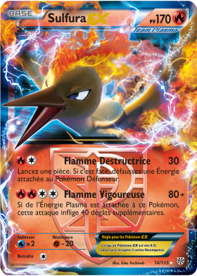 Carte Pokémon Sulfura-EX 14/135 Ultra Rare Tempête Plasma