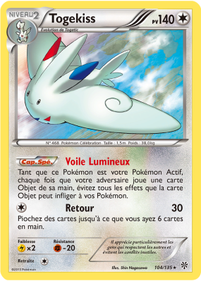 Carte Pokémon Togekiss 104/135 Holographique Tempête Plasma