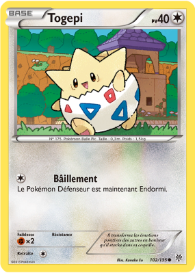 Carte Pokémon Togepi 102/135 Commune Tempête Plasma