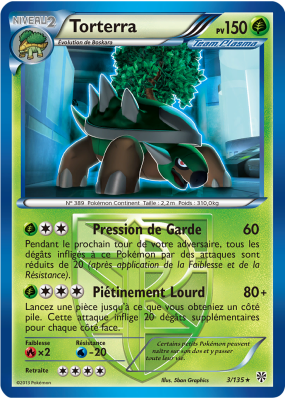 Carte Pokémon Torterra 3/135 Rare Tempête Plasma