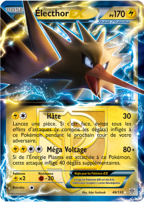 Carte Pokémon Électhor-EX 48/135 Ultra Rare Tempête Plasma