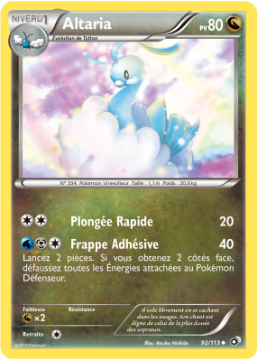Carte Pokémon Altaria 92/113 Peu commune Trésors Légendaires