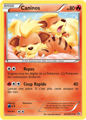 Carte Pokémon Caninos RC4/RC25 Peu commune Trésors Légendaires