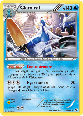 Carte Pokémon Clamiral 39/113 Holographique Trésors Légendaires