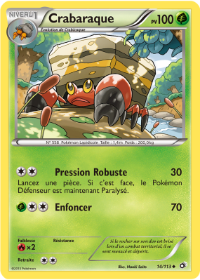 Carte Pokémon Crabaraque 14/113 Peu commune Trésors Légendaires