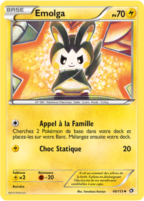 Carte Pokémon Emolga 49/113 Peu commune Trésors Légendaires