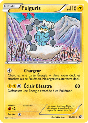 Carte Pokémon Fulguris 50/113 Holographique Trésors Légendaires