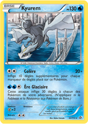 Carte Pokémon Kyurem 43/113 Holographique Trésors Légendaires