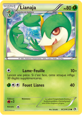 Carte Pokémon Lianaja RC2/RC25 Commune Trésors Légendaires