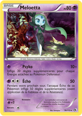 Carte Pokémon Meloetta 78/113 Holographique Trésors Légendaires