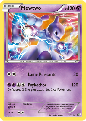 Carte Pokémon Mewtwo 53/113 Holographique Trésors Légendaires