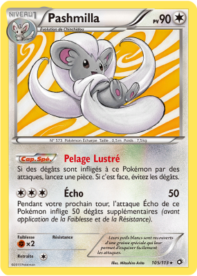 Carte Pokémon Pashmilla 105/113 Holographique Trésors Légendaires