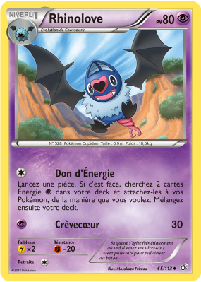 Carte Pokémon Rhinolove 65/113 Peu commune Trésors Légendaires
