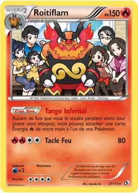 Carte Pokémon Roitiflam 27/113 Holographique Trésors Légendaires