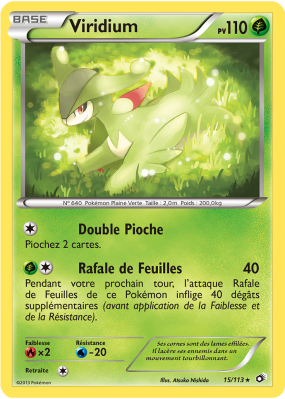 Carte Pokémon Viridium 15/113 Holographique Trésors Légendaires