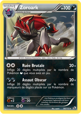 Carte Pokémon Zoroark 90/113 Holographique Trésors Légendaires