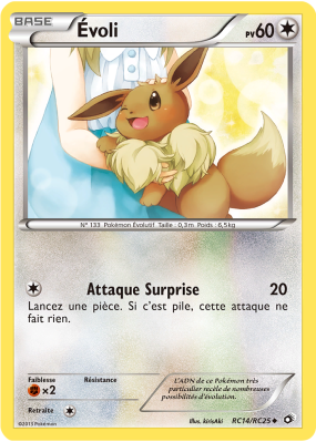 Carte Pokémon Évoli RC14/RC25 Peu commune Trésors Légendaires