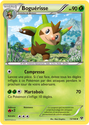 Carte Pokémon Boguérisse 13/146 Peu commune XY (JCC)
