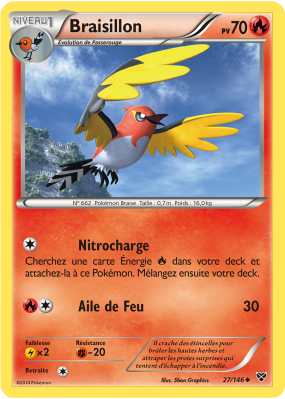 Carte Pokémon Braisillon 27/146 Peu commune XY (JCC)