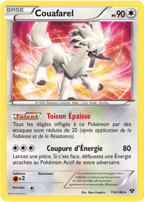 Carte Pokémon Couafarel 114/146 Holographique XY (JCC)