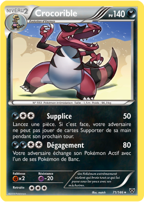 Carte Pokémon Crocorible 71/146 Rare XY (JCC)