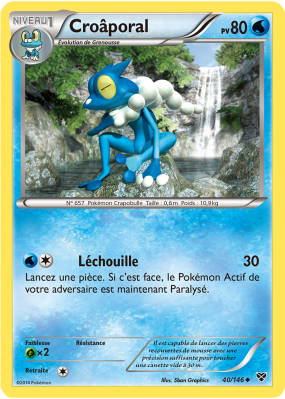 Carte Pokémon Croâporal 40/146 Peu commune XY (JCC)