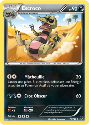 Carte Pokémon Escroco 70/146 Peu commune XY (JCC)