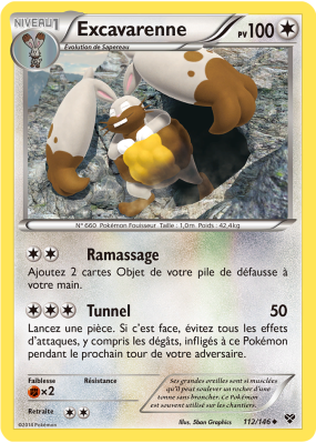 Carte Pokémon Excavarenne 112/146 Peu commune XY (JCC)