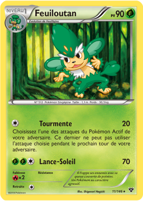 Carte Pokémon Feuiloutan 11/146 Rare XY (JCC)