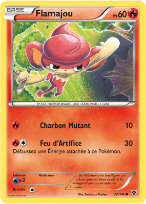 Carte Pokémon Flamajou 22/146 Commune XY (JCC)