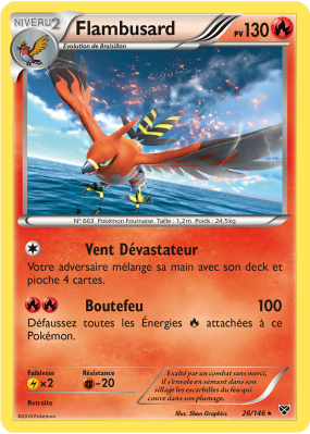 Carte Pokémon Flambusard 28/146 Holographique XY (JCC)