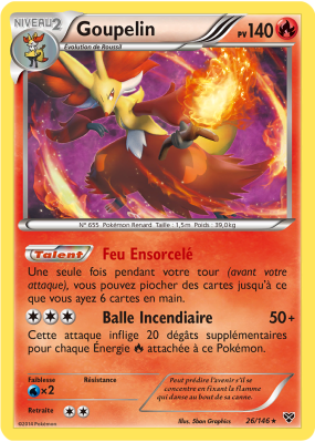 Carte Pokémon Goupelin 26/146 Holographique XY (JCC)
