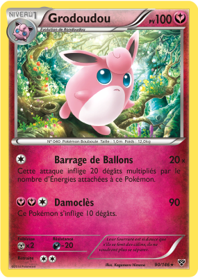 Carte Pokémon Grodoudou 90/146 Rare XY (JCC)