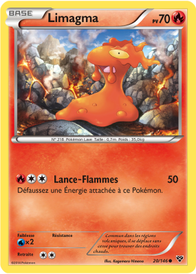 Carte Pokémon Limagma 20/146 Commune XY (JCC)