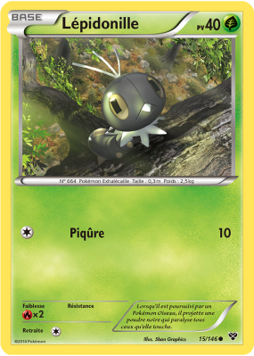 Carte Pokémon Lépidonille 15/146 Commune XY (JCC)