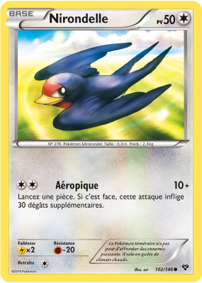 Carte Pokémon Nirondelle 102/146 Commune XY (JCC)