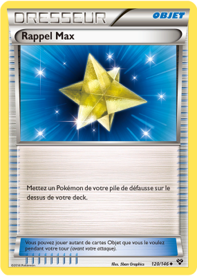 Carte Pokémon Rappel Max 120/146 Peu commune XY (JCC)