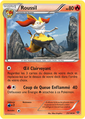 Carte Pokémon Roussil 25/146 Peu commune XY (JCC)